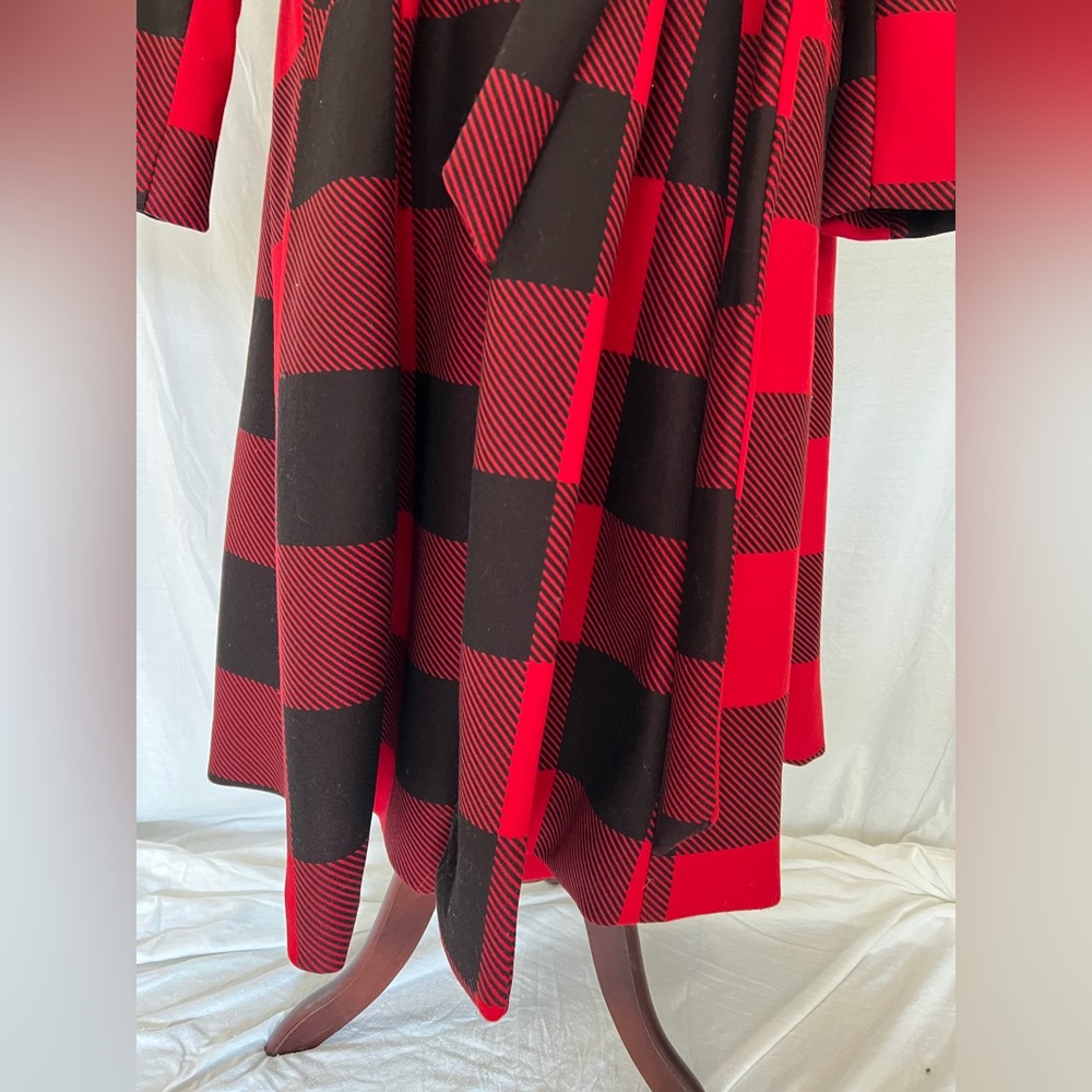 NWT Torrid Red Plaid Tie Waist Wrap Coat Size 3 (22-24) - Picture 3 of 16